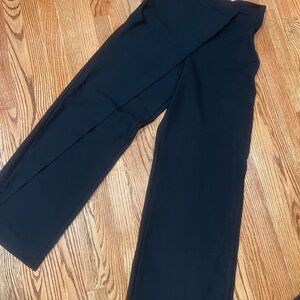 Zara Black Wide-Leg Pants with cross cross